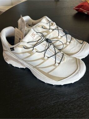 Salomon White and Beige XT-4 Advanced Trail Sneakers